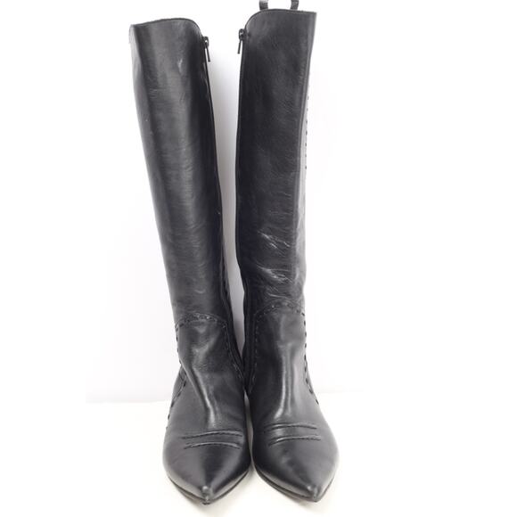 JOHN FLUEVOG Britney Black Leather Knee High Western Cowgirl Boots Size 10.5 - Picture 4 of 16